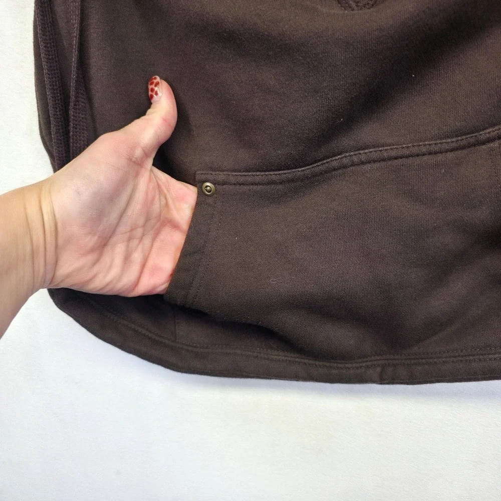 Mickey Mouse Drawstring Backpack Brown Walt‎ Disney Fleece Lined Cartoon Vintage